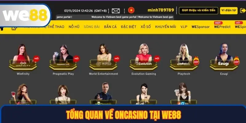 Tổng quan về ONCasino tại WE88